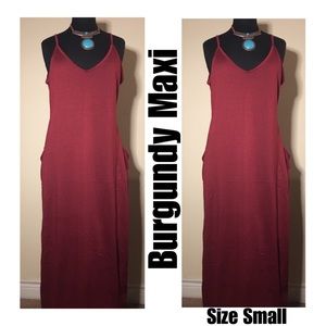 Burgundy VNECK Maxi